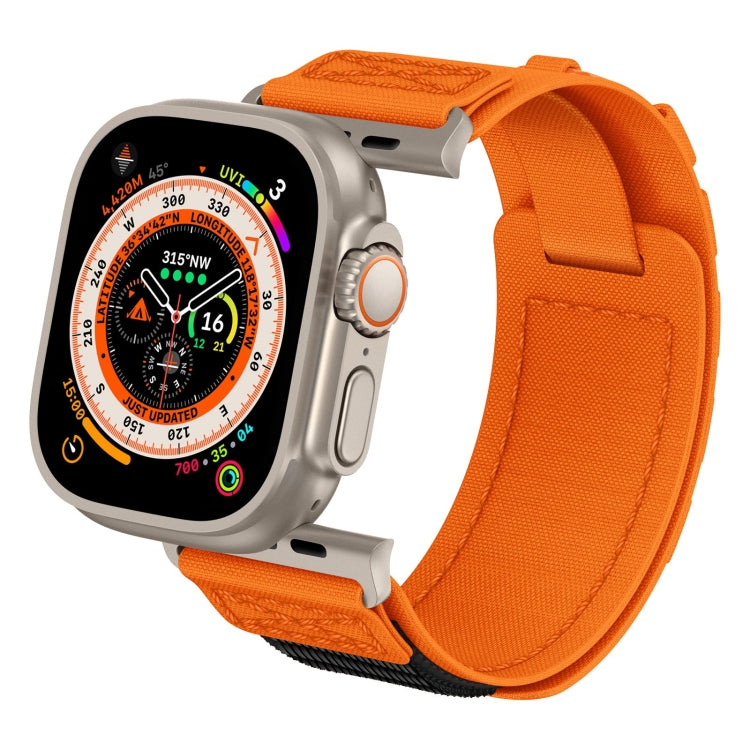 For Apple Watch Ultra 2 49mm Nylon Braided Rope Orbital Watch Band(Orange) - Watch Bands by buy2fix | Online Shopping UK | buy2fix