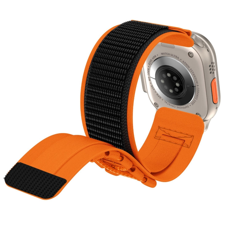 For Apple Watch Ultra 2 49mm Nylon Braided Rope Orbital Watch Band(Orange) - Watch Bands by buy2fix | Online Shopping UK | buy2fix