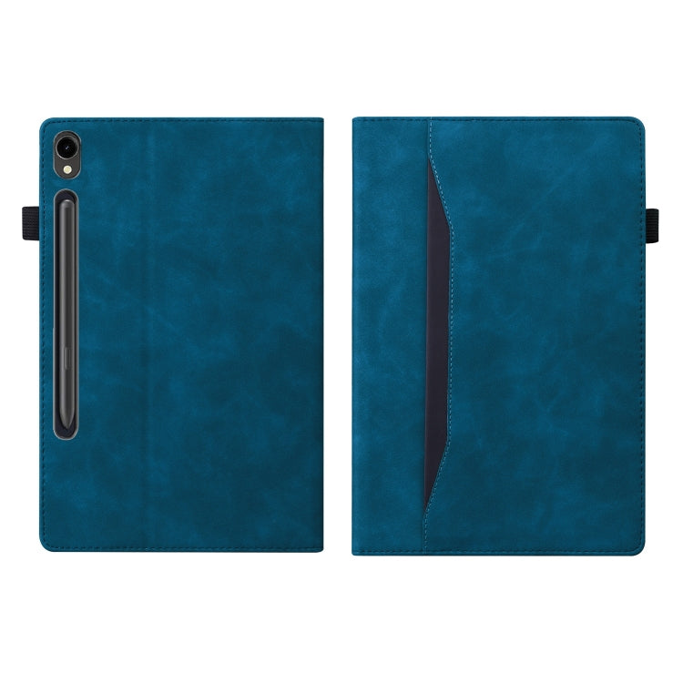 For Samsung Galaxy Tab S9+ /S8+ /S7+ Splicing Shockproof Smart Leather Tablet Case(Blue) - Galaxy Tab S9+ Cases by buy2fix | Online Shopping UK | buy2fix