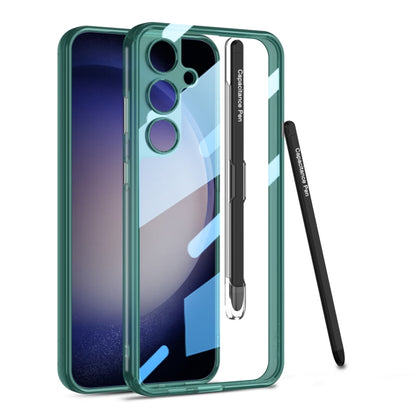 For Samsung Galaxy S24 5G GKK Space Frame Transparent PC + TPU Phone Case with Pen(Transparent Green) - Galaxy S24 5G Cases by GKK | Online Shopping UK | buy2fix