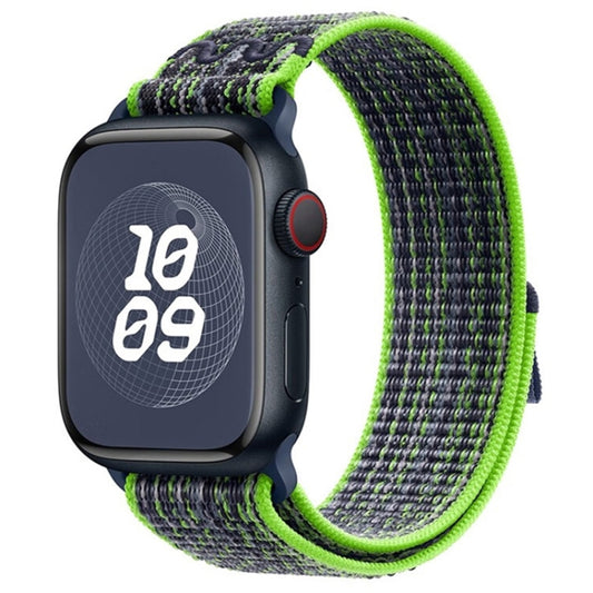 For Apple Watch Ultra 49mm Loop Nylon Watch Band(Green Blue) - Watch Bands by buy2fix | Online Shopping UK | buy2fix