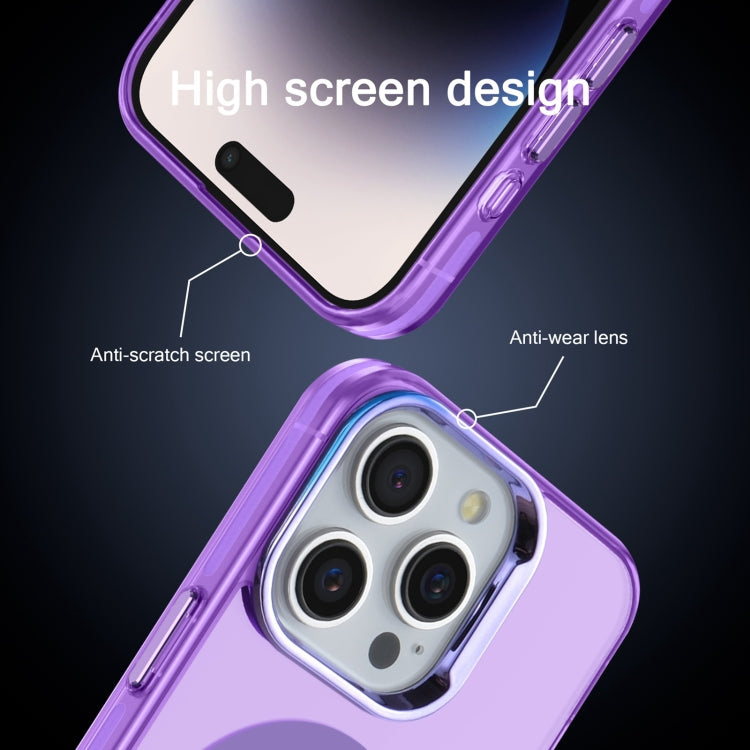 For iPhone 15 Electroplated IMD Magsafe PC Hybrid TPU Phone Case(Purple) - iPhone 15 Cases by buy2fix | Online Shopping UK | buy2fix