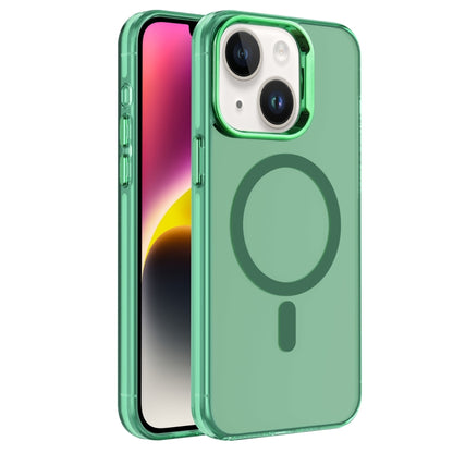 For iPhone 14 Electroplated IMD Magsafe PC Hybrid TPU Phone Case(Green) - iPhone 14 Cases by buy2fix | Online Shopping UK | buy2fix