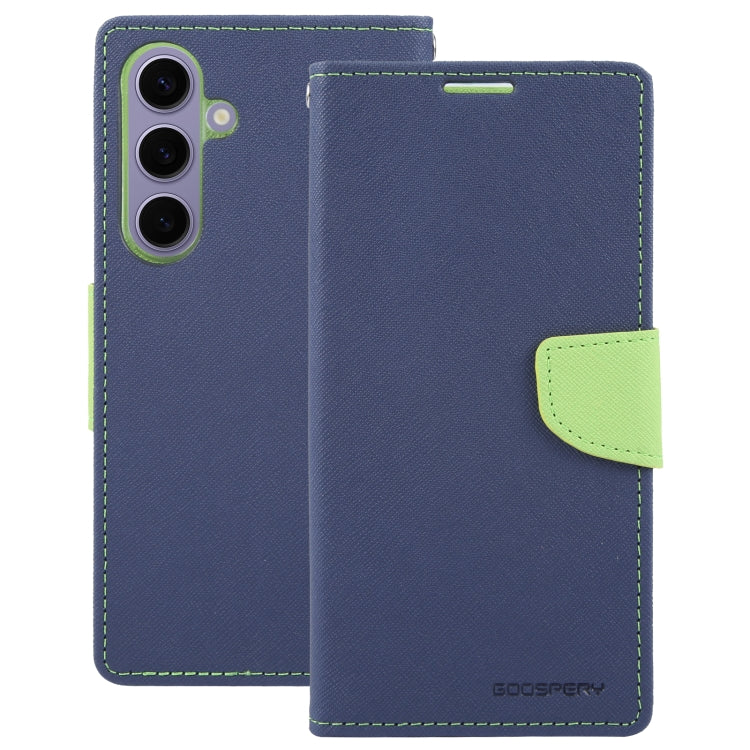 For Samsung Galaxy S24 5G GOOSPERY FANCY DIARY Cross Texture Leather Phone Case(Navy Blue) - Galaxy S24 5G Cases by GOOSPERY | Online Shopping UK | buy2fix