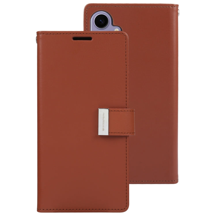 For Samsung Galaxy S24+ 5G GOOSPERY RICH DIARY Crazy Horse Texture Leather Phone Case(Brown) - Galaxy S24+ 5G Cases by GOOSPERY | Online Shopping UK | buy2fix