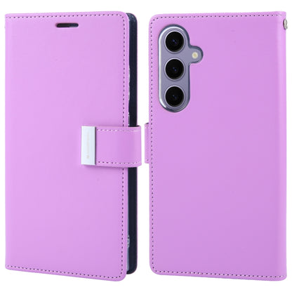 For Samsung Galaxy S24+ 5G GOOSPERY RICH DIARY Crazy Horse Texture Leather Phone Case(Purple) - Galaxy S24+ 5G Cases by GOOSPERY | Online Shopping UK | buy2fix