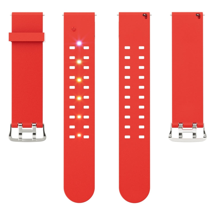 For Apple Watch SE 2023 44mm Luminous Colorful Light Silicone Watch Band(Red) - Watch Bands by buy2fix | Online Shopping UK | buy2fix