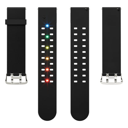 For Apple Watch Series 8 41mm Luminous Colorful Light Silicone Watch Band(Black) - Watch Bands by buy2fix | Online Shopping UK | buy2fix