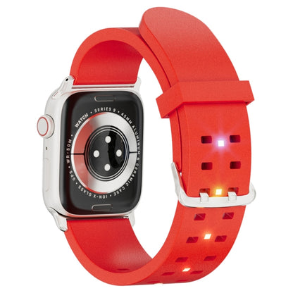 For Apple Watch Series 5 40mm Luminous Colorful Light Silicone Watch Band(Red) - Watch Bands by buy2fix | Online Shopping UK | buy2fix