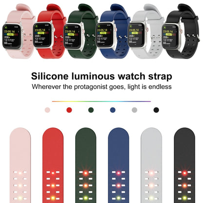 For Apple Watch Series 2 42mm Luminous Colorful Light Silicone Watch Band(Green) - Watch Bands by buy2fix | Online Shopping UK | buy2fix