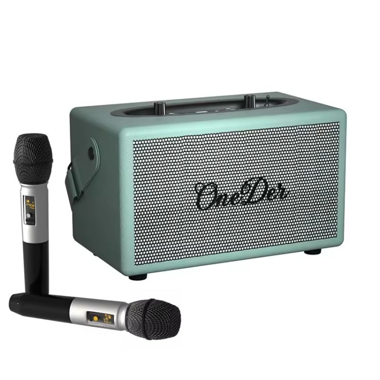 Oneder D7 Bluetooth Speaker Outdoor Karaoke Wireless Speakers With Two Mic(Cyan) - Desktop Speaker by OneDer | Online Shopping UK | buy2fix