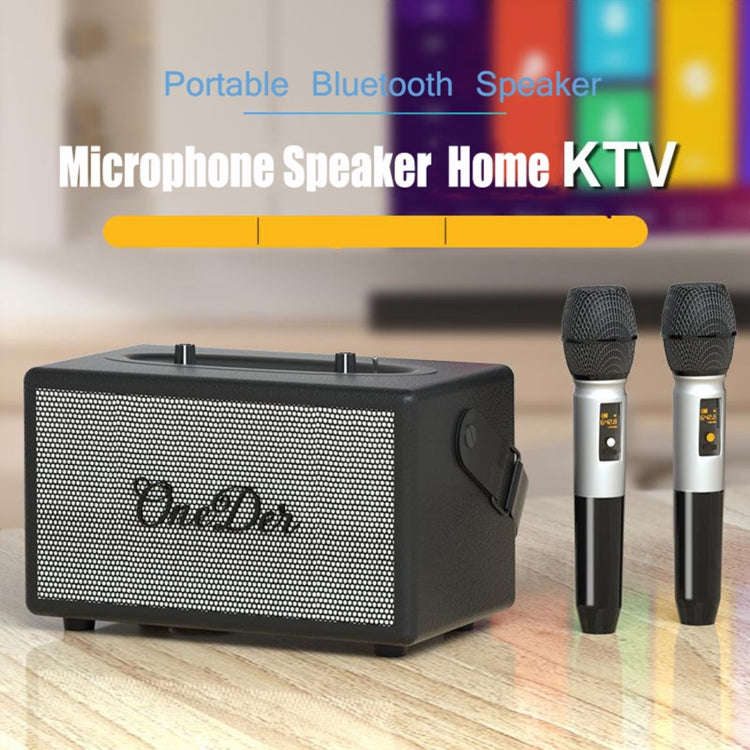 Oneder D7 Bluetooth Speaker Outdoor Karaoke Wireless Speakers With Two Mic(Cyan) - Desktop Speaker by OneDer | Online Shopping UK | buy2fix