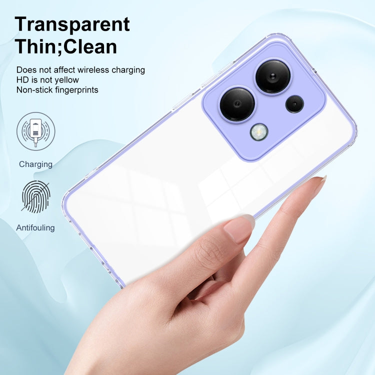 For Xiaomi Redmi Note 13 Pro 4G 3 in 1 Clear TPU Color PC Frame Phone Case(Purple) - Note 13 Pro Cases by buy2fix | Online Shopping UK | buy2fix