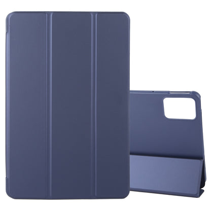 For Lenovo Tab M11/ Xiaoxin Pad 11 2024 Tri-fold Silicone Leather Tablet Case(Dark Blue) - Lenovo by buy2fix | Online Shopping UK | buy2fix