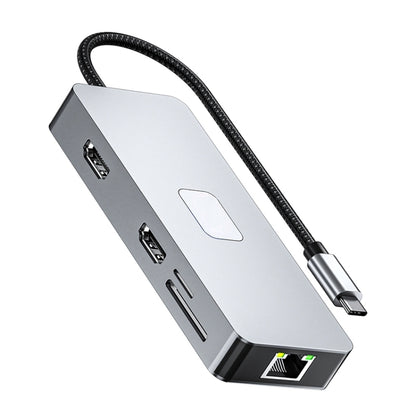 BYL-2315 10 in 1 Type-C to PD100W + USB3.0 + HDMI + RJ45 + SD/TF HUB Docking Station(Space Grey) - USB HUB by buy2fix | Online Shopping UK | buy2fix