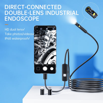 AN112 8mm Double Lenses HD Industry Endoscope Support Mobile Phone Direct Connection, Length:3.5m Soft Tube -  by buy2fix | Online Shopping UK | buy2fix