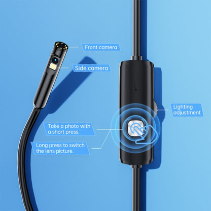 AN112 8mm Double Lenses HD Industry Endoscope Support Mobile Phone Direct Connection, Length:10m Soft Tube -  by buy2fix | Online Shopping UK | buy2fix