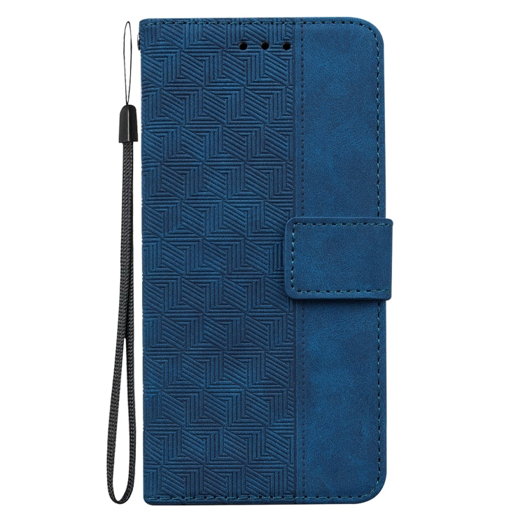 For Google Pixel 9 Geometric Embossed Leather Phone Case(Blue) - Google Cases by buy2fix | Online Shopping UK | buy2fix