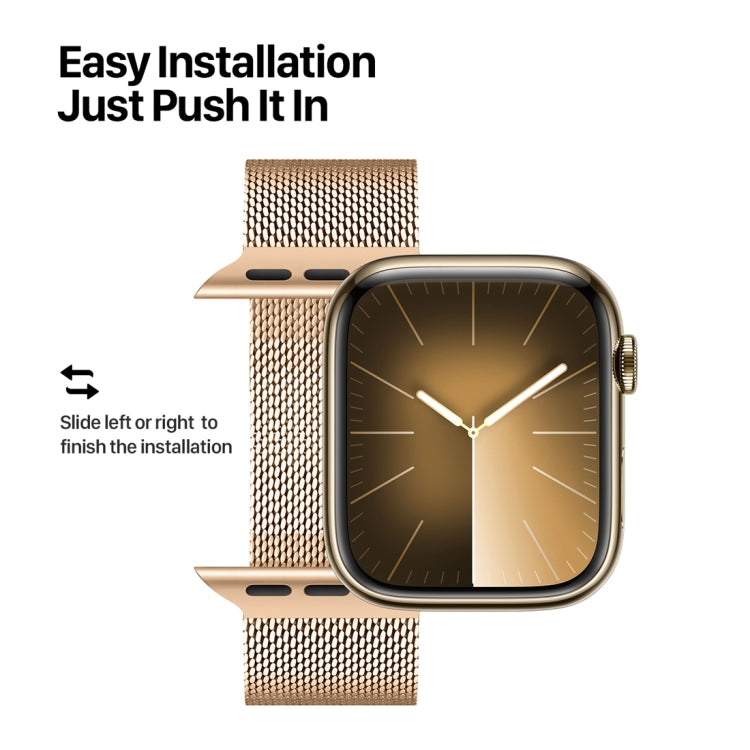 For Apple Watch Series 8 45mm DUX DUCIS Milanese Pro Series Stainless Steel Watch Band(Gold) - Watch Bands by DUX DUCIS | Online Shopping UK | buy2fix