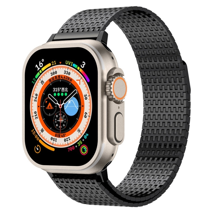 For Apple Watch Series 8 41mm Milanese Loop Magnetic Clasp Stainless Steel Watch Band(Black) - Watch Bands by buy2fix | Online Shopping UK | buy2fix