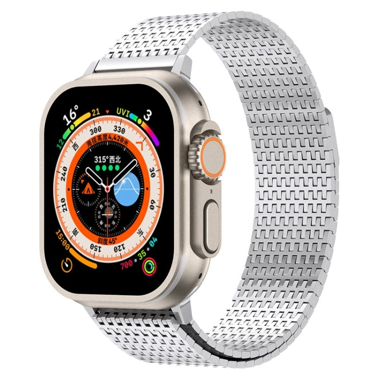 For Apple Watch 38mm Milanese Loop Magnetic Clasp Stainless Steel Watch Band(Silver) - Watch Bands by buy2fix | Online Shopping UK | buy2fix