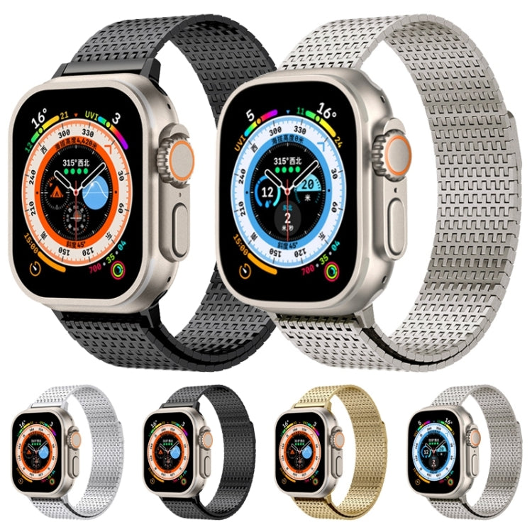 For Apple Watch Ultra 2 49mm Milanese Loop Magnetic Clasp Stainless Steel Watch Band(Titanium Gold) - Watch Bands by buy2fix | Online Shopping UK | buy2fix