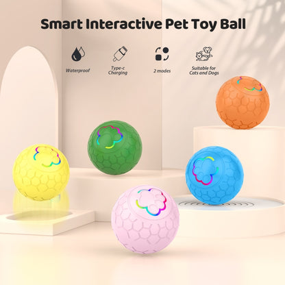 O5 Smart Pet Cat Toy Ball Luminous Yo-Yo Diameter 2.4 inches Standalone Version(Yellow) - Rubber Silicone Toys by buy2fix | Online Shopping UK | buy2fix