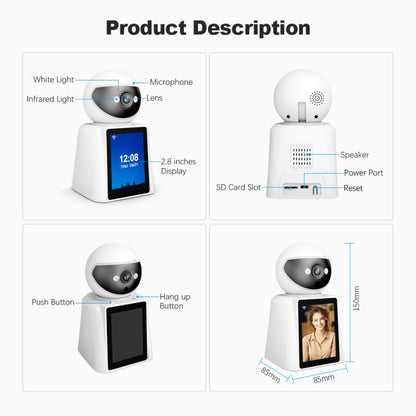 Srihome SH053 2MP 2.8 inch IPS Screen Smart IP Camera Baby Monitor(EU Plug) - Baby Monitor by SriHome | Online Shopping UK | buy2fix