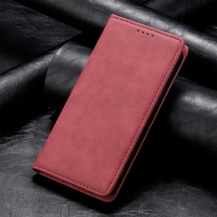 For Redmi K70 Ultra Business Solid Color Magnetic RFID Leather Phone Case(Red) - Xiaomi Cases by buy2fix | Online Shopping UK | buy2fix