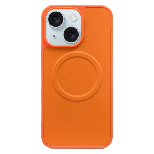 For iPhone 15 2 in 1 MagSafe Magnetic Silicone Leather Phone Case(Orange) - iPhone 15 Cases by buy2fix | Online Shopping UK | buy2fix