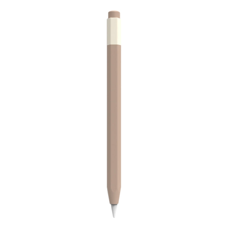 For Apple Pencil USB-C Pencil Style Liquid Silicone Stylus Case(Coffee) - Pencil Accessories by buy2fix | Online Shopping UK | buy2fix