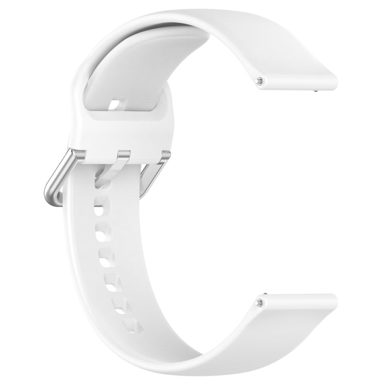 For CMF Watch Pro D395 22mm Solid Color Silver Buckle Silicone Watch Band, Size:L(White) - Watch Bands by buy2fix | Online Shopping UK | buy2fix