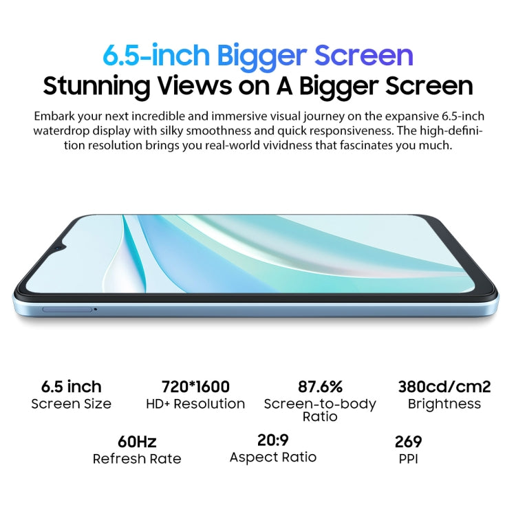 Blackview WAVE 6C, 2GB+32GB, 6.5 inch Android 13 Unisoc SC9863A Octa Core up to 1.6GHz, Network: 4G, OTG(Black) - Blackview by Blackview | Online Shopping UK | buy2fix