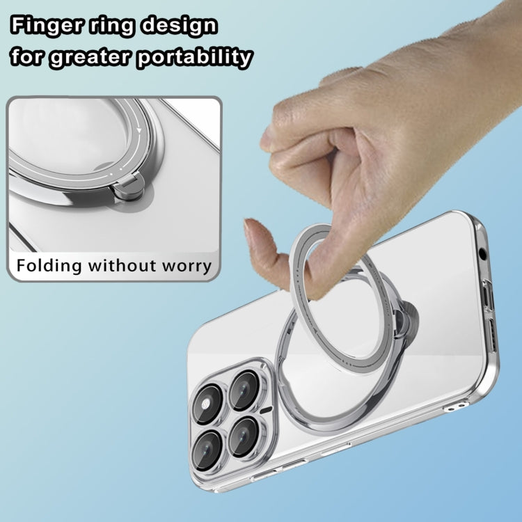 For Xiaomi 14 Pro Electroplating MagSafe 360 Degree Rotation Holder Shockproof Phone Case(Black) - 14 Pro Cases by buy2fix | Online Shopping UK | buy2fix