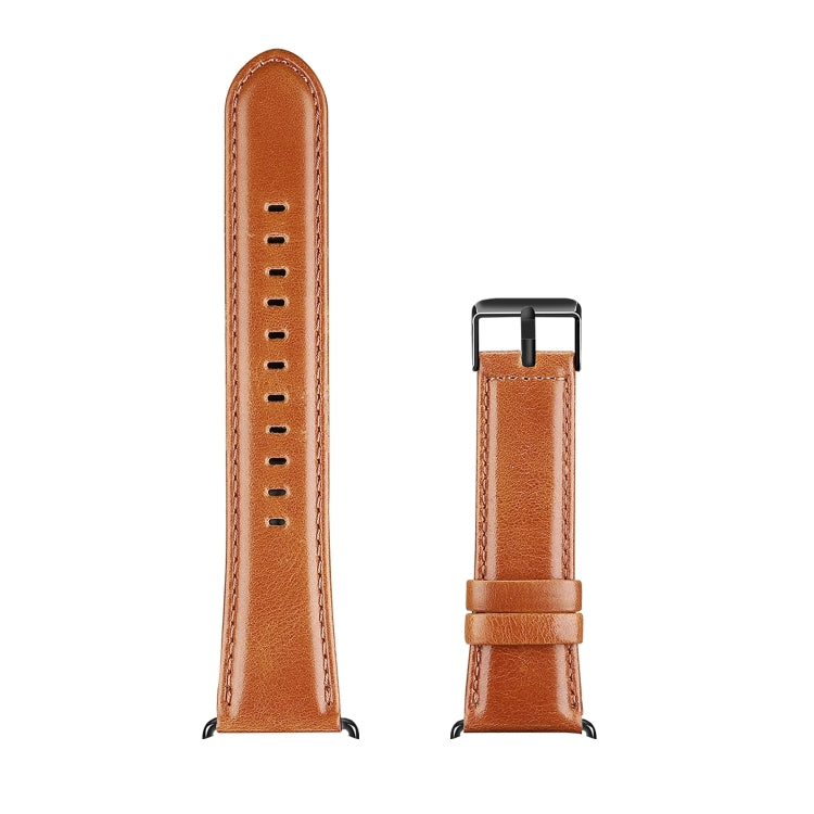 For Apple Watch Series 10 42mm DUX DUCIS Business Genuine Leather Watch Strap(Khaki) - Watch Bands by DUX DUCIS | Online Shopping UK | buy2fix