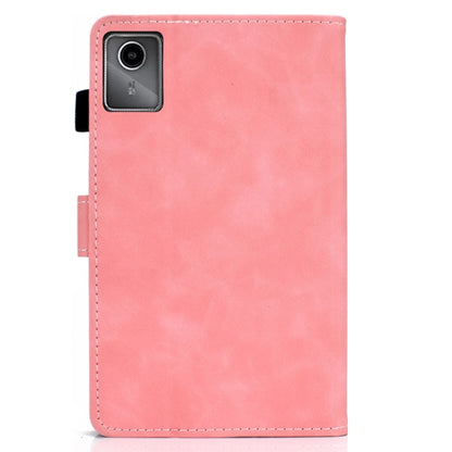 For Lenovo Tab M11 / Xiaoxin Pad 11 2024 Stitching Cowhide Texture Smart Leather Tablet Case(Pink) - Lenovo by buy2fix | Online Shopping UK | buy2fix