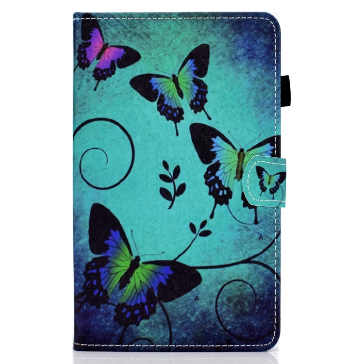 For Lenovo Tab M11 / Xiaoxin Pad 11 2024 Colored Drawing Stitching Smart Leather Tablet Case(Green Butterflies) - Lenovo by buy2fix | Online Shopping UK | buy2fix