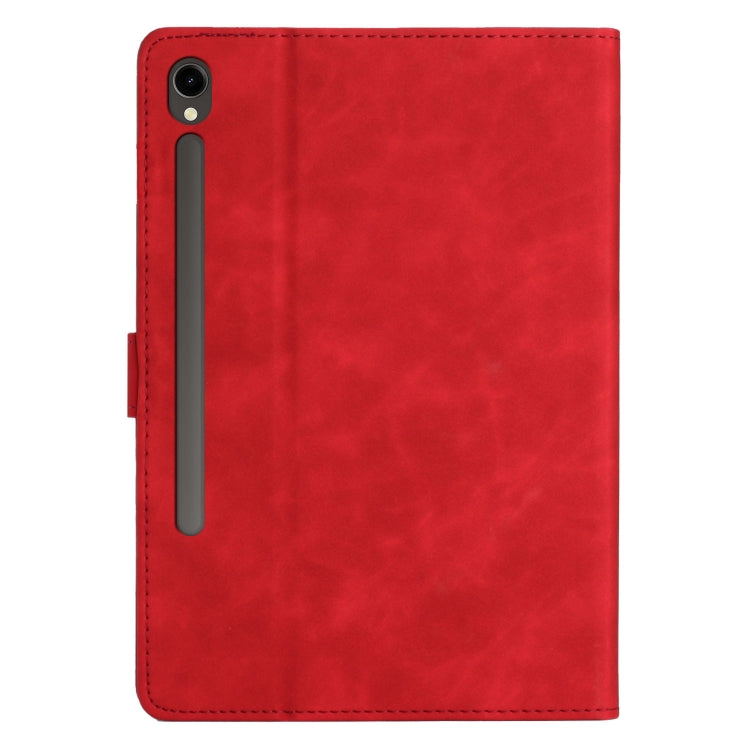 For Samsung Galaxy Tab S7 T870/T875 Coconut Tree Embossed Smart Leather Tablet Case(Red) - Galaxy Tab S7 by buy2fix | Online Shopping UK | buy2fix