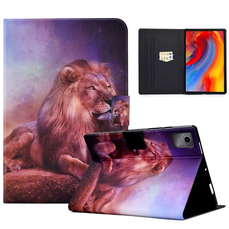 For Lenovo Tab M11 / Xiaoxin Pad 11 2024 Electric Pressed TPU Smart Leather Tablet Case(Lion King) - Lenovo by buy2fix | Online Shopping UK | buy2fix