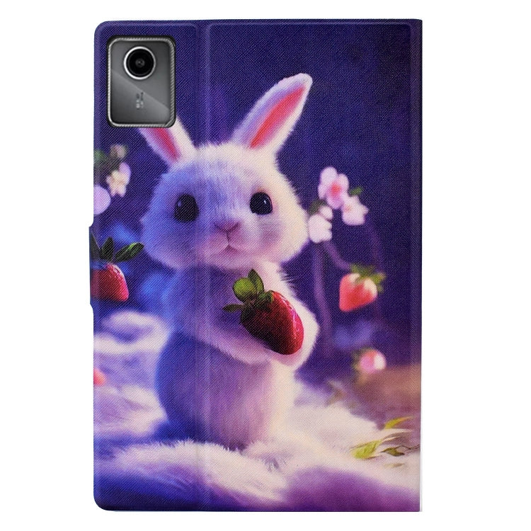 For Lenovo Tab M11 / Xiaoxin Pad 11 2024 Electric Pressed TPU Smart Leather Tablet Case(Strawberry Bunny) - Lenovo by buy2fix | Online Shopping UK | buy2fix