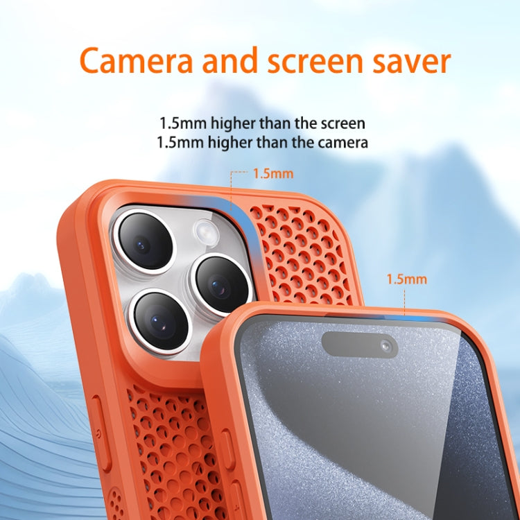 For iPhone 14 Pro MagSafe Magnetic Heat Dissipation Phone Case(Orange) - iPhone 14 Pro Cases by buy2fix | Online Shopping UK | buy2fix