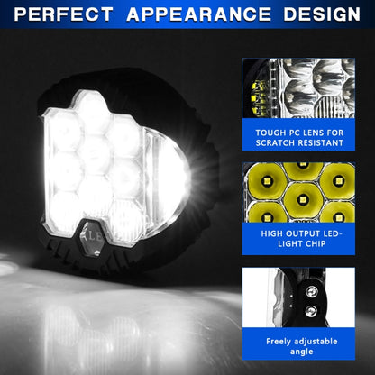 11W 12000lm 6000K 3 inch Car Three-sided Flash Work Light(White Light) - LED Headlamps by buy2fix | Online Shopping UK | buy2fix