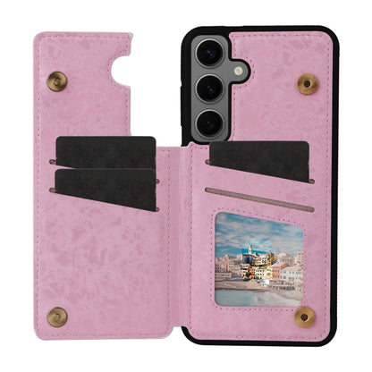 For Samsung Galaxy S25+ 5G Printed Double Buckle RFID Anti-theft Phone Case(Pastoral Rose) - Galaxy S25+ 5G Cases by buy2fix | Online Shopping UK | buy2fix