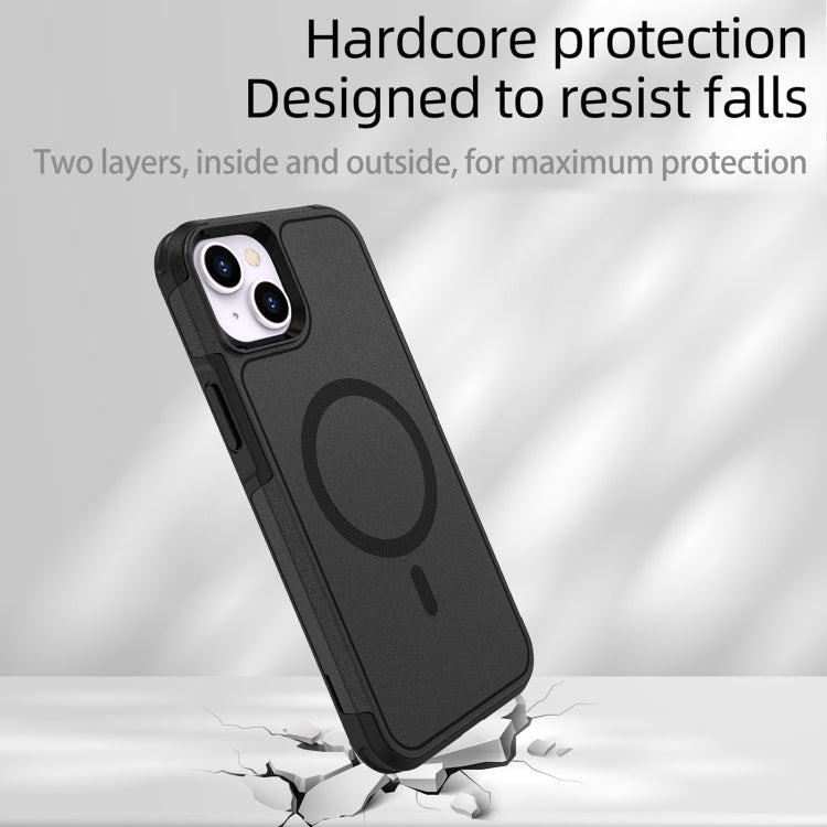 For iPhone 15 Plus RedPepper Armor Magsafe PC Hybrid TPU Phone Case(Black) - iPhone 15 Plus Cases by RedPepper | Online Shopping UK | buy2fix