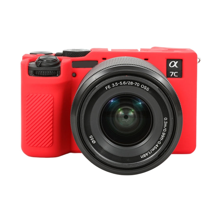 For Sony ILCE-7CM2 / A7C II / A7CR Glossy Soft Silicone Protective Case(Red) - Protective Case by buy2fix | Online Shopping UK | buy2fix