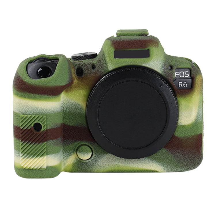 For Canon EOS R6 Mark II Litchi Texture Soft Silicone Protective Case(Camouflage) - Protective Case by buy2fix | Online Shopping UK | buy2fix