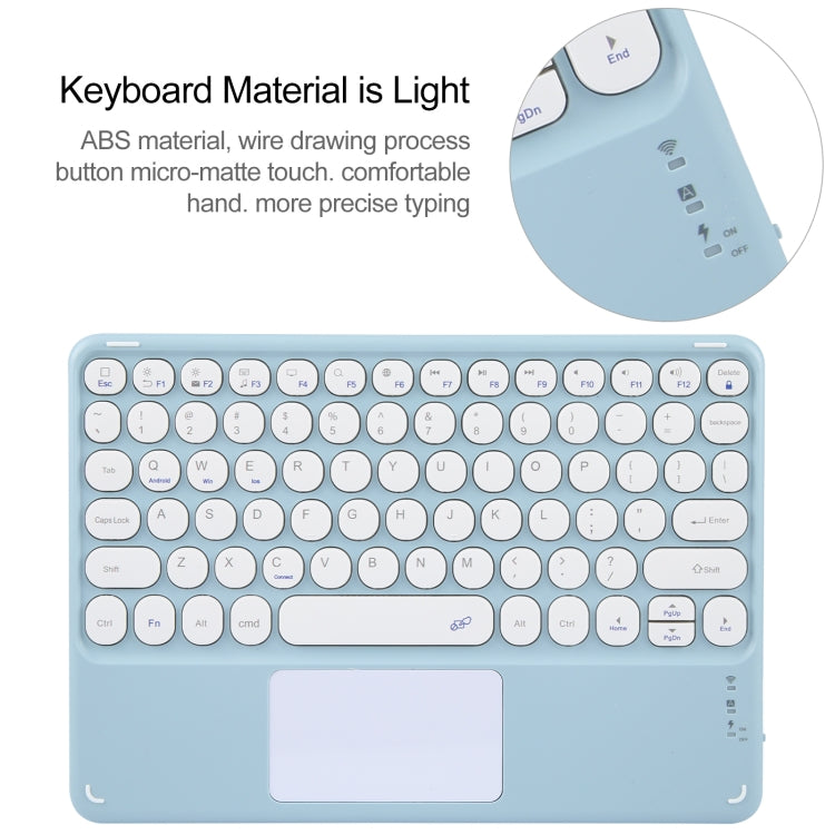 For Huawei MatePad Pro 11 2024 / 2022 Round Button Bluetooth Keyboard Rotatable Holder Leather Case with Touchpad(Sky Blue) - Huawei Keyboard by buy2fix | Online Shopping UK | buy2fix