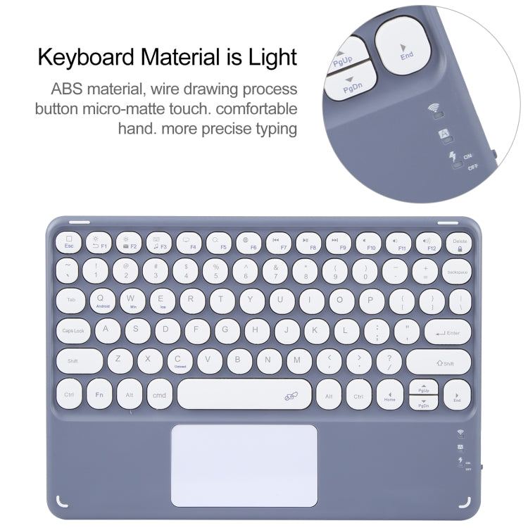 For Huawei MatePad Pro 11 2024 / 2022 Round Button Bluetooth Keyboard Rotatable Holder Leather Case with Touchpad(Lavender Purple) - Huawei Keyboard by buy2fix | Online Shopping UK | buy2fix