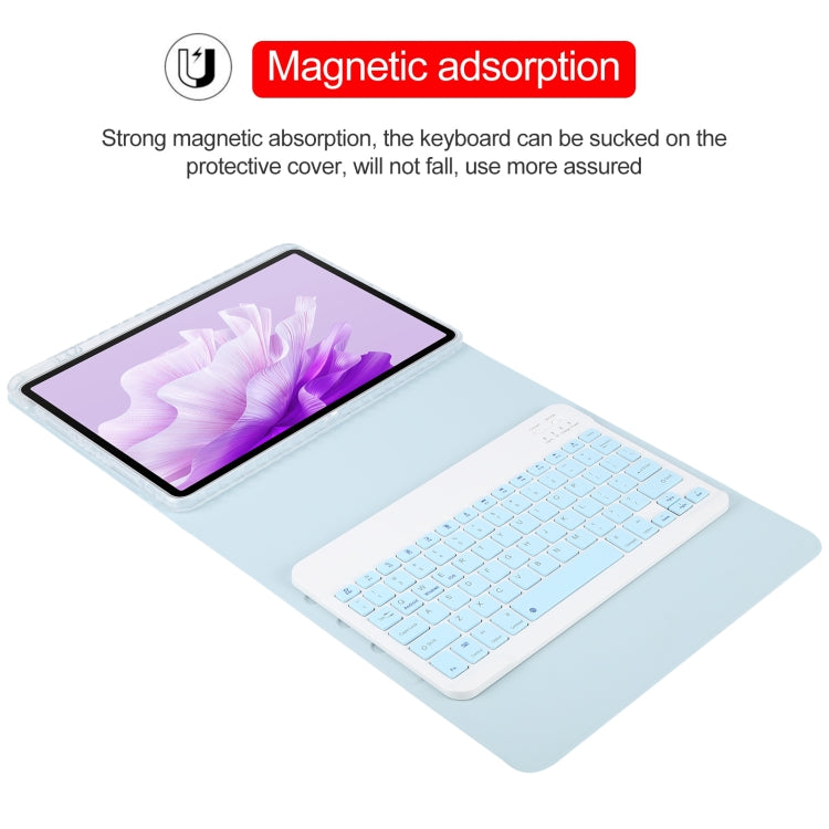 For Huawei MatePad Air 11.5 Square Button Bluetooth Keyboard Rotatable Holder Leather Case(Sky Blue) - Huawei Keyboard by buy2fix | Online Shopping UK | buy2fix