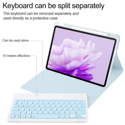 For Huawei MatePad Air 11.5 Square Button Bluetooth Keyboard Rotatable Holder Leather Case(Sky Blue) - Huawei Keyboard by buy2fix | Online Shopping UK | buy2fix